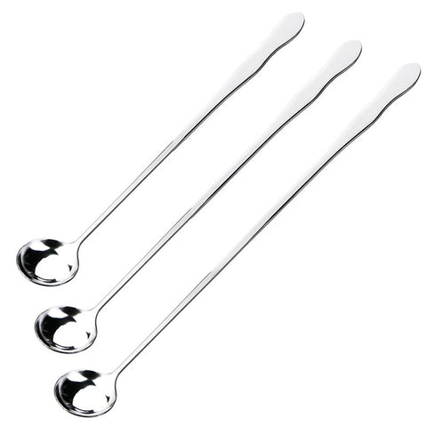 Stainless Steel Long Handle Spoon Coffee Tea Milk Stirring Mixing Spoon Ice Cream Dessert Scoop Household Kitchen Accessories