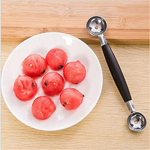 Stainless Steel Watermelon Slicer Fruit Knife Cutter And Ice Cream Ballers Melon Scoop Double Size Spoon Set Kitchen Tools Set