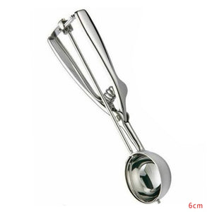 3 Size Ice Cream Scoop Trigger Metal Cookie Spoon Melon Baller Stainless Steel Dough Spoon Scooper