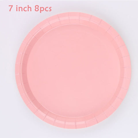 Birthday Theme Activities Ice Cream Series Disposable Tableware Banquet Wedding Plates Cups Knives Forks Spoons Party Gatherings