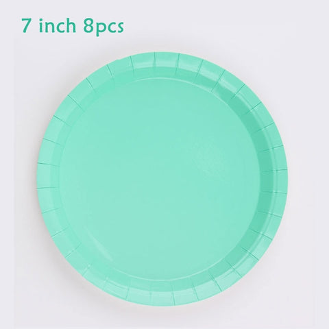 Birthday Theme Activities Ice Cream Series Disposable Tableware Banquet Wedding Plates Cups Knives Forks Spoons Party Gatherings