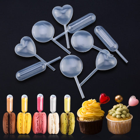 50pcs Jelly Mousse Pipette Milkshake Disposable Macaron Straw Cupcake Ice Cream Injector Baking Tools Dropper