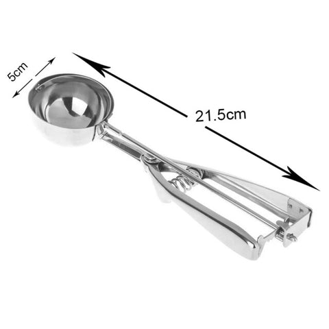 High Quality 5/6 Cm Ice Cream Scoop Useful Stainless Steel Ice Cream Scoop Biscuit Dough Dish Spoon Watermelon Scoop Kitchen Set