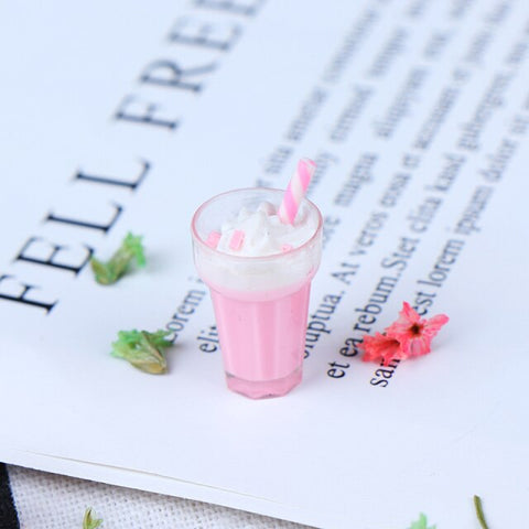 Mini Milkshake Ice Cream Lemon Milk Fruit Tea Water Cup Strawberry Banana Miniatures Dollhouse Accessories Cups Kitchen Toys