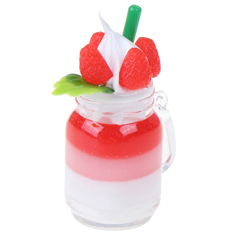 Mini Milkshake Ice Cream Lemon Milk Fruit Tea Water Cup Strawberry Banana Miniatures Dollhouse Accessories Cups Kitchen Toys