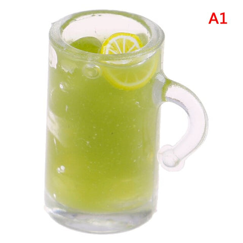 Mini Milkshake Ice Cream Lemon Milk Fruit Tea Water Cup Strawberry Banana Miniatures Dollhouse Accessories Cups Kitchen Toys