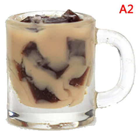 Mini Milkshake Ice Cream Lemon Milk Fruit Tea Water Cup Strawberry Banana Miniatures Dollhouse Accessories Cups Kitchen Toys