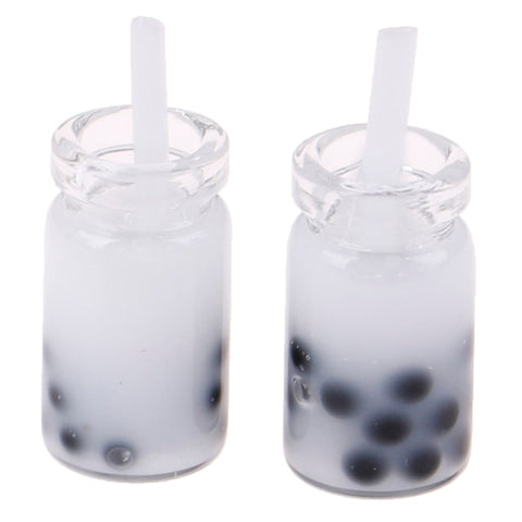 Mini Milkshake Ice Cream Lemon Milk Fruit Tea Water Cup Strawberry Banana Miniatures Dollhouse Accessories Cups Kitchen Toys