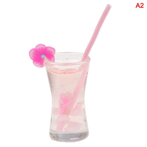 Mini Milkshake Ice Cream Lemon Milk Fruit Tea Water Cup Strawberry Banana Miniatures Dollhouse Accessories Cups Kitchen Toys