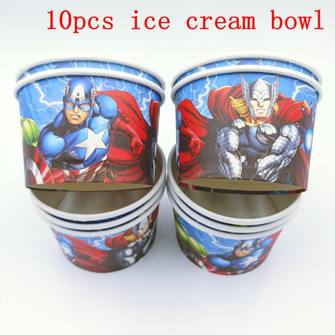 10PCS/LOT AVENGERS ICE CREAM CUPS KIDS BIRTHDAY PARTY SUPPLIES AVENGERS ICE CREAM BOWLS WHOLESALE ICE CUPS