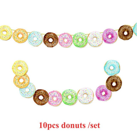 Donut Party Kit Paper Cups Plate Napkins Ice Cream Balloon Candy Bar Party Decoration Baby Shower Kids Birthday Party Decoration