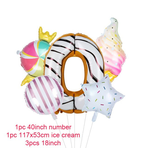 Donut Party Kit Paper Cups Plate Napkins Ice Cream Balloon Candy Bar Party Decoration Baby Shower Kids Birthday Party Decoration