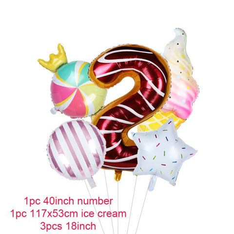Donut Party Kit Paper Cups Plate Napkins Ice Cream Balloon Candy Bar Party Decoration Baby Shower Kids Birthday Party Decoration