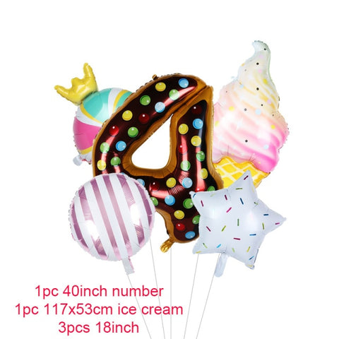 Donut Party Kit Paper Cups Plate Napkins Ice Cream Balloon Candy Bar Party Decoration Baby Shower Kids Birthday Party Decoration