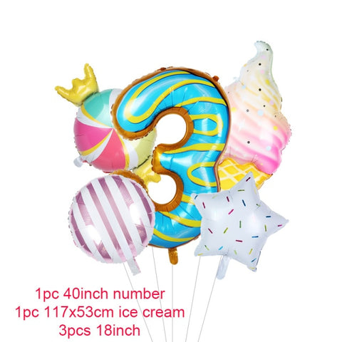 Donut Party Kit Paper Cups Plate Napkins Ice Cream Balloon Candy Bar Party Decoration Baby Shower Kids Birthday Party Decoration
