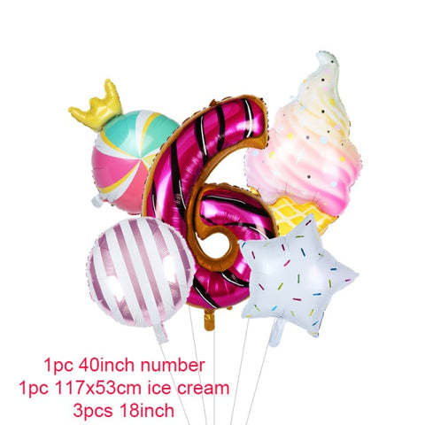Donut Party Kit Paper Cups Plate Napkins Ice Cream Balloon Candy Bar Party Decoration Baby Shower Kids Birthday Party Decoration