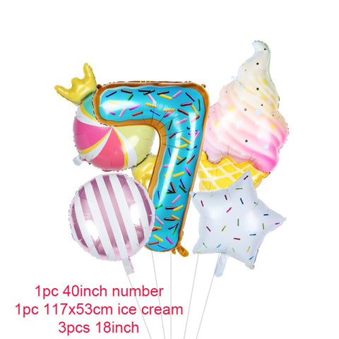 Donut Party Kit Paper Cups Plate Napkins Ice Cream Balloon Candy Bar Party Decoration Baby Shower Kids Birthday Party Decoration