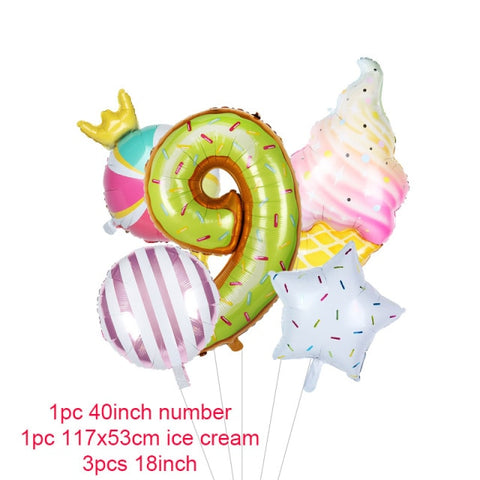 Donut Party Kit Paper Cups Plate Napkins Ice Cream Balloon Candy Bar Party Decoration Baby Shower Kids Birthday Party Decoration