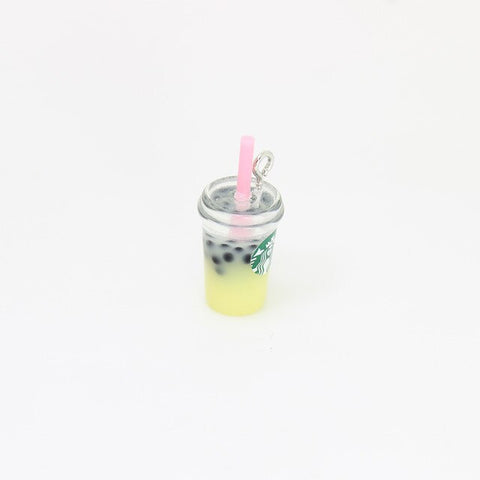 8pcs-- 21*12mm Resin Kawaii 3D Straw Milk Tea Ice Cream Coffee Frappuccino Cup Charm Imitation food Pendant Jewlery Findings