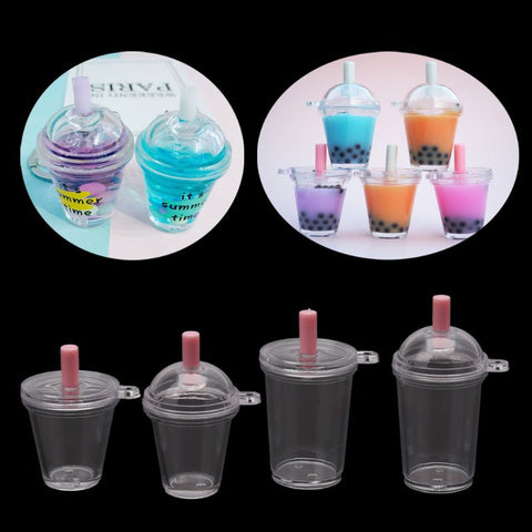 10Pcs Mini Frappuccino Cup Coffee Cup Dollhouse Miniature Simulation Plastic Cake Ice Cream Cups Keychain Jewelry Making DIY