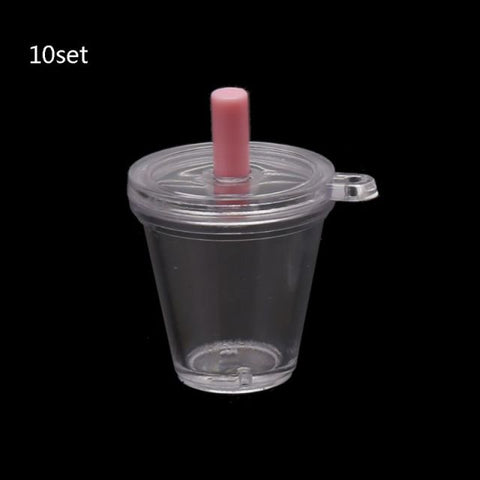 10Pcs Mini Frappuccino Cup Coffee Cup Dollhouse Miniature Simulation Plastic Cake Ice Cream Cups Keychain Jewelry Making DIY