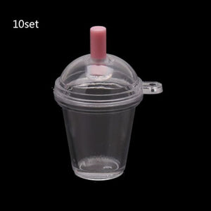 10Pcs Mini Frappuccino Cup Coffee Cup Dollhouse Miniature Simulation Plastic Cake Ice Cream Cups Keychain Jewelry Making DIY