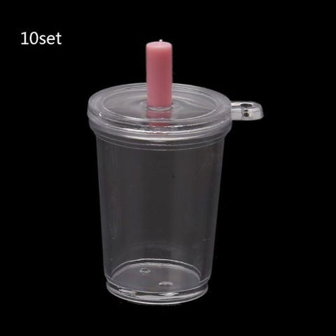 10Pcs Mini Frappuccino Cup Coffee Cup Dollhouse Miniature Simulation Plastic Cake Ice Cream Cups Keychain Jewelry Making DIY