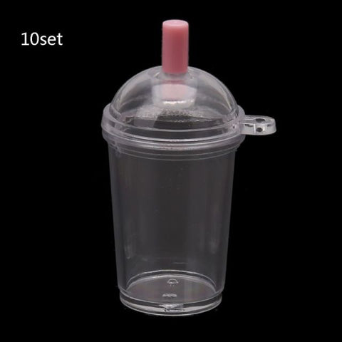 10Pcs Mini Frappuccino Cup Coffee Cup Dollhouse Miniature Simulation Plastic Cake Ice Cream Cups Keychain Jewelry Making DIY