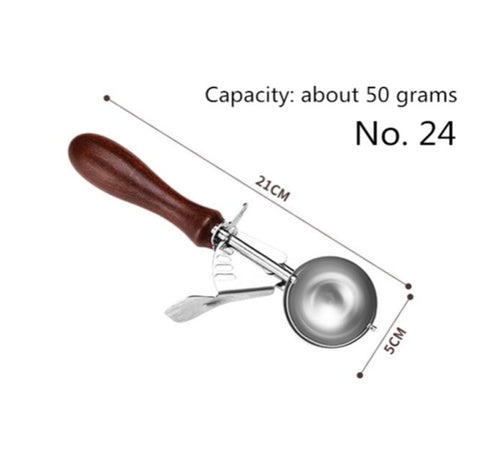 Redwood Stainless Steel Ice Cream Scoop Tool Cookie Scoop Icecream Spoon Kitchen Gadgets Sticks Potatoes Watermelon Fruit Padauk