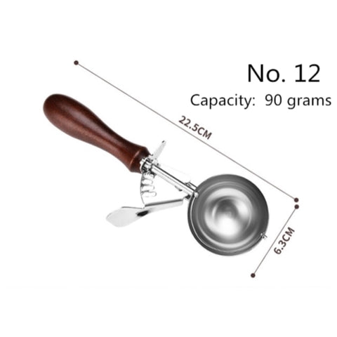 Redwood Stainless Steel Ice Cream Scoop Tool Cookie Scoop Icecream Spoon Kitchen Gadgets Sticks Potatoes Watermelon Fruit Padauk