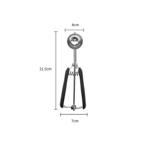 Cookie Scoop Set Ice Cream Scoop 18/8 Stainless Steel with Anti Slip Rubber Grip Cookie Dough Scooper with Trigger Release