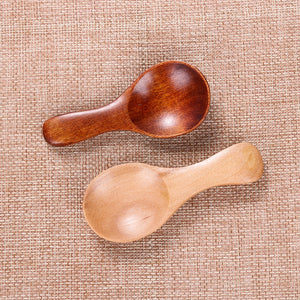 1/2Pcs Mini Wood Condiment Scoop Ice Cream Coffee Tea Small Sugar Spoon Salt Wood Spoons Cooking Tools Flatware Kitchen Gadgets