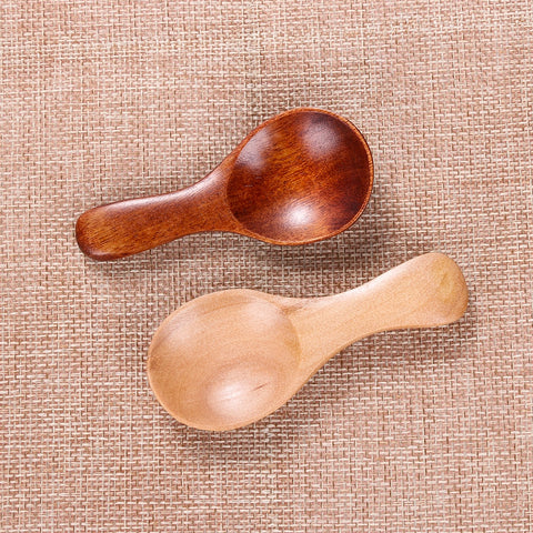 1/2Pcs Mini Wood Condiment Scoop Ice Cream Coffee Tea Small Sugar Spoon Salt Wood Spoons Cooking Tools Flatware Kitchen Gadgets