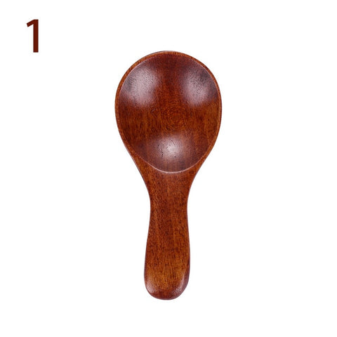 1/2Pcs Mini Wood Condiment Scoop Ice Cream Coffee Tea Small Sugar Spoon Salt Wood Spoons Cooking Tools Flatware Kitchen Gadgets