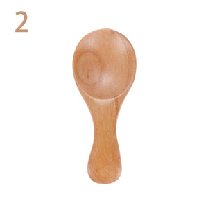 1/2Pcs Mini Wood Condiment Scoop Ice Cream Coffee Tea Small Sugar Spoon Salt Wood Spoons Cooking Tools Flatware Kitchen Gadgets