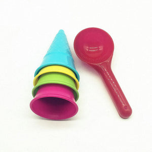 5Pcs/lot Simulation Ice Cream Cone Scoop Beach Outdoor Toys  Kids Children Pretend Play Educational Toy Montessori Game Summer