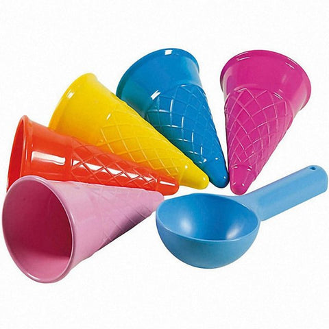 5Pcs/lot Simulation Ice Cream Cone Scoop Beach Outdoor Toys  Kids Children Pretend Play Educational Toy Montessori Game Summer