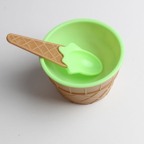 New Safe Feeding Baby Bowls Plates Children's Tableware Food Containers Cups Kids Dishes Ice Cream Bowls Spoons Dinnerware Gift