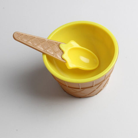 New Safe Feeding Baby Bowls Plates Children's Tableware Food Containers Cups Kids Dishes Ice Cream Bowls Spoons Dinnerware Gift