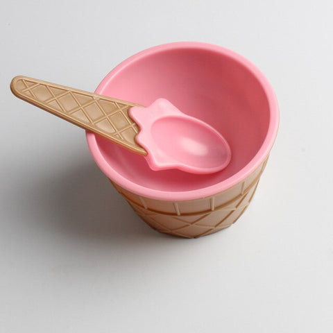New Safe Feeding Baby Bowls Plates Children's Tableware Food Containers Cups Kids Dishes Ice Cream Bowls Spoons Dinnerware Gift