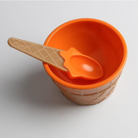 New Safe Feeding Baby Bowls Plates Children's Tableware Food Containers Cups Kids Dishes Ice Cream Bowls Spoons Dinnerware Gift