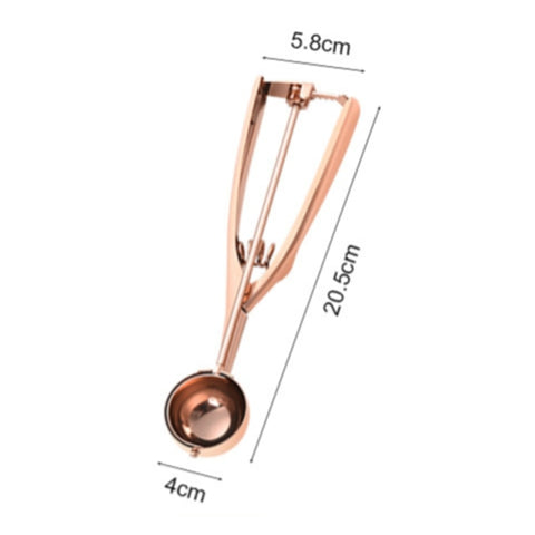 Gold Ice Cream Spoon Stainless Steel Ice Cream Tools Cookie Scoop Icecream Spoon Kitchen Sticks Mashed Potatoes Watermelon 1PCS