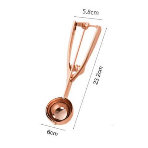 Gold Ice Cream Spoon Stainless Steel Ice Cream Tools Cookie Scoop Icecream Spoon Kitchen Sticks Mashed Potatoes Watermelon 1PCS