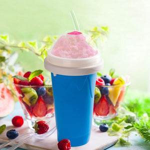 1pc Quick-frozen Smoothies Cup  Eco-friendly Double Layer Silicone Slushy Ice Cream Maker Squeeze Slush Cooling Cup for Home