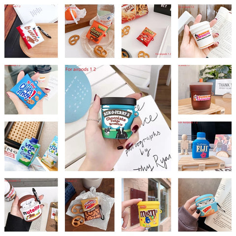 Hot Fun Ice Cream Cup Silicone Earphone Protective Bluetooth for Airpods 2 1 pro Personalized Wireless Headphone Case