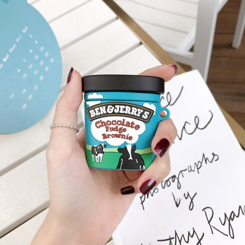 Hot Fun Ice Cream Cup Silicone Earphone Protective Bluetooth for Airpods 2 1 pro Personalized Wireless Headphone Case