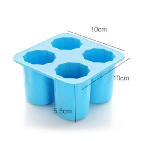 4 Cups Silicone Ice Cream Maker Multifunction Ice Cup Ice Tray Gel Fixed Mold Glass Flexible Non Stick Kitchen Freezing Mold