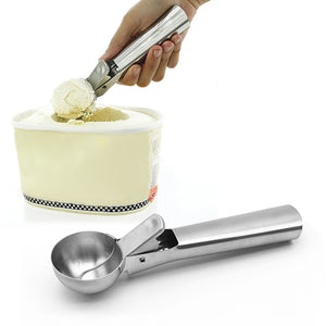 Stainless Steel Ice Cream Scoop Ice Ball Maker Frozen Yogurt Cookie Dough Meat Balls Cream Spoon Watermelon Spoon Kitchen Tool