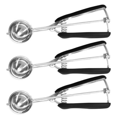 Ice Cream Scoop Stainless Steel Cookie Dough Spoon Fruit Potato Watermelon Digging Ball Spring Handle Scoop Kitchen Accessories
