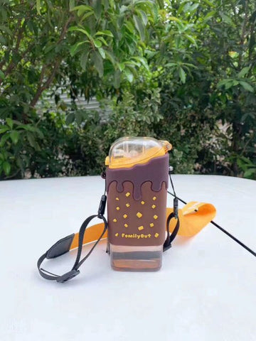 New Summer Cute Donut Ice Cream Water Bottle With Straw Creative Square Watermelon Cup Portable Leakproof Tritan Bottle BPA Free
